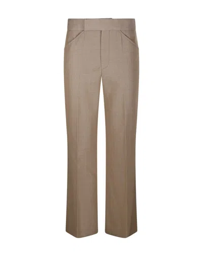 Victoria Beckham 70s Cropped Flare Pant In Brown