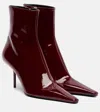 Victoria Beckham 75 Patent Leather Ankle Boots In Burgundy