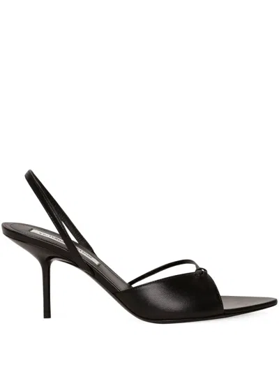 Victoria Beckham 75mm Harlow Slingback Knot-detail Sandals In Black