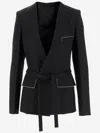 Victoria Beckham Shrunken Collarless Open-back Blazer And Suits