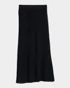 Victoria Beckham Asymmetric-hem Midi Skirt In Black