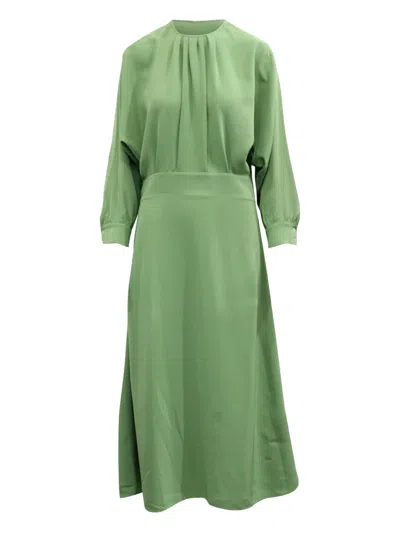 Pre-owned Victoria Beckham A-line Pleated Dress In Green