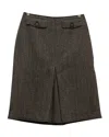 Victoria Beckham A-line Skirt With Pockets In Brown Wool In Brown