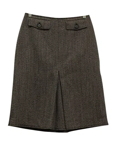 Victoria Beckham A-line Skirt With Pockets In Brown Wool
