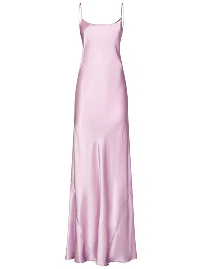 Victoria Beckham Abito Lungo Low Back Cami Floor-length Dress  In Rosa