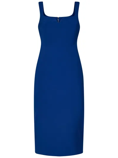Victoria Beckham Sleeveless Crepe Dress In Blu