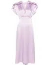 Victoria Beckham Women's V-neck Ruffle Midi Dress In Petunia