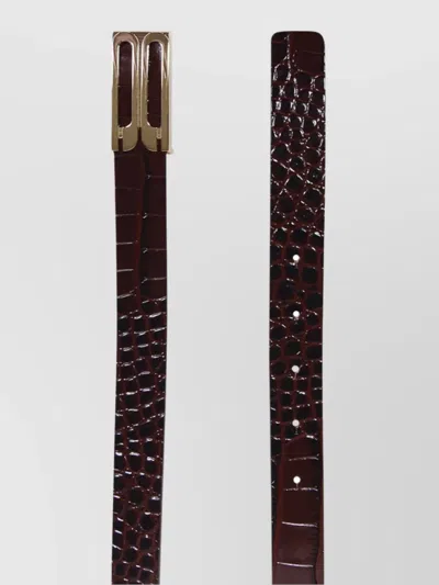 Victoria Beckham Adjustable Crocodile Texture Belt