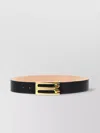 Victoria Beckham Adjustable Oversized Belt Gold-tone Buckle In Black