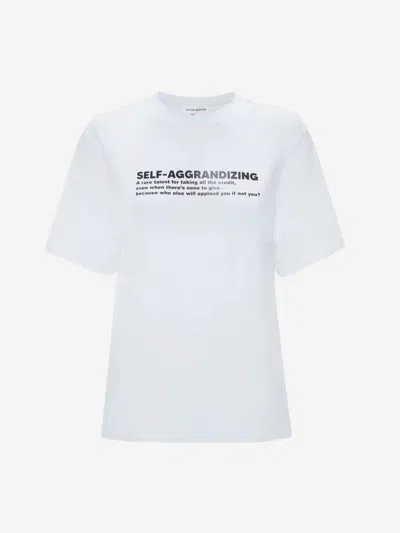 Victoria Beckham Printed Crew-neck Graphic Half-sleeved T-shirt In White