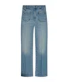 Victoria Beckham 'alina' Blue Jeans With Pockets And Logo Applied On The Front In Blue