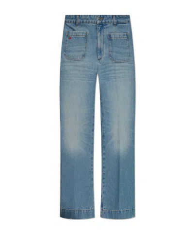 VICTORIA BECKHAM VICTORIA BECKHAM CROPPED KICK ALINA HIGH WAISTED JEANS
