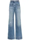 Victoria Beckham Straight Trousers With Belt Loops And Pockets