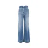 Victoria Beckham 'alina' Blue Jeans With Pockets And Logo Applied On The Front