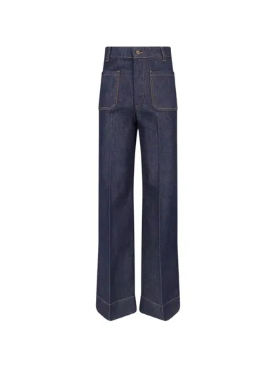 Victoria Beckham Alina Flared Jeans In Blue