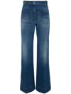 Victoria Beckham Womens Heavy Vintage Indigo Alina Patch-pockets Straight-leg High-rise Denim Jeans In Blue