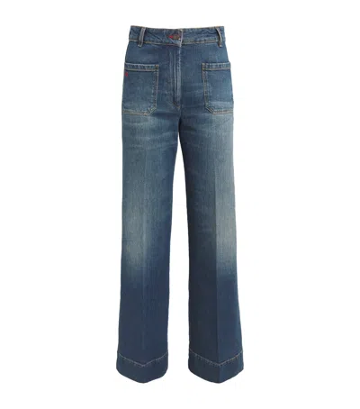 Victoria Beckham Alina Flared Jeans In Blue