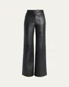 Victoria Beckham Alina Flared Leather Trousers In Black