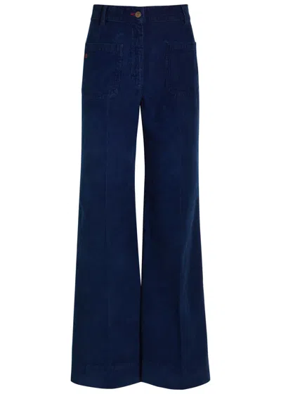 Victoria Beckham Alina Flared-leg Corduroy Jeans In Blue