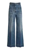 Victoria Beckham Alina High-rise Cotton Jeans In Blue