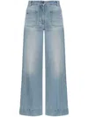 Victoria Beckham Relaxed Wide-leg Light Blue Denim Jeans In Blue