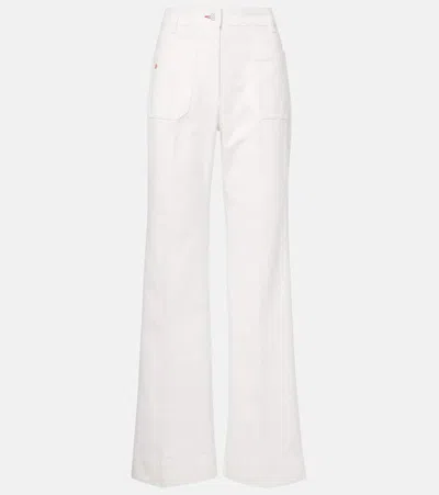Victoria Beckham Alina High-rise Wide-leg Jeans In White