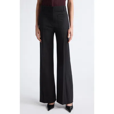 Victoria Beckham Alina High Waist Stretch Flare Pants In Black