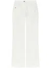 Victoria Beckham Flared High-waist Jeans With Subtle Logo Detail In White