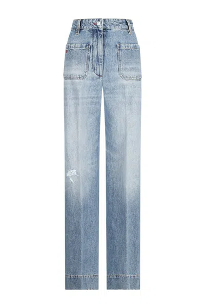 Victoria Beckham Blue Julia High Waisted Jeans