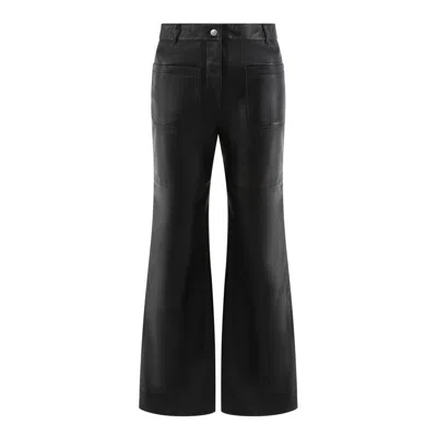 Victoria Beckham Leather Trousers In Black