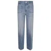 Victoria Beckham High-waisted Light Blue Straight-leg Jeans In Blue
