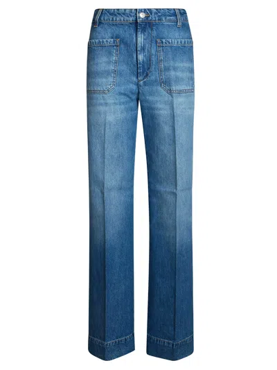 Victoria Beckham Alina High-rise Jeans In Merino Wool Cashmere Blend In Animal Print