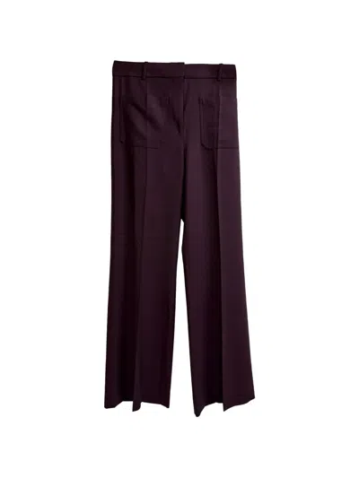 Pre-owned Victoria Beckham Alina High-rise Trousers In Red