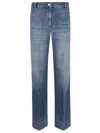 Victoria Beckham Wide-leg Jeans With Contrast Stitching And Pockets In Blue