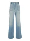 Victoria Beckham Cropped Jeans With Concealed Fly And Modern Silhouette In Blu