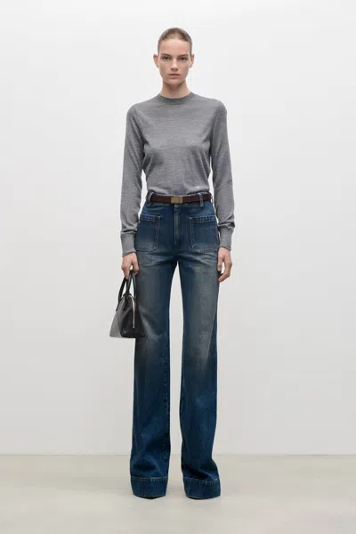 Victoria Beckham Alina Jean In Dark Vintage Wash In Multi