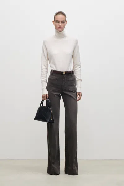Victoria Beckham Alina Jean In Fossil Grey In Brown