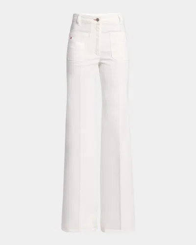 VICTORIA BECKHAM ALINA PATCH-POCKET WIDE-LEG JEANS