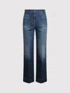 Victoria Beckham Wide-leg Jeans With Contrast Stitching And Pockets