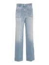 Victoria Beckham Alina Cropped Bootcut Jeans In Blue