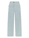 Victoria Beckham Alina Cotton Denim Jeans In Blue