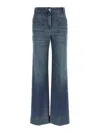Victoria Beckham Wide-leg Jeans With Contrast Stitching And Pockets In Blue