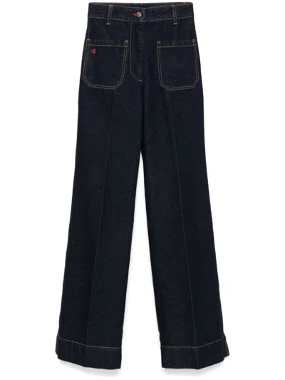 Victoria Beckham Alina Jeans In Dark Indigo