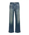 Victoria Beckham High Rise Wide Leg Alina Jeans In Washed Blue In Blue