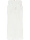 Victoria Beckham Flared High-waist Jeans With Subtle Logo Detail In Weiss