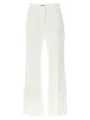 Victoria Beckham Flared High-waist Jeans With Subtle Logo Detail In White