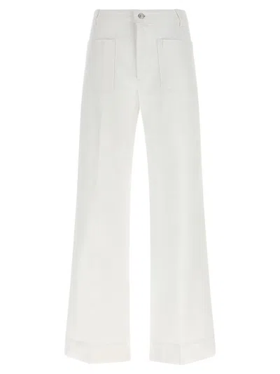 Victoria Beckham Alina Wide Leg Jeans In Neutral