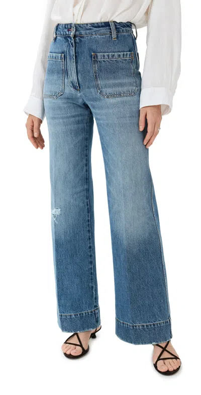 VICTORIA BECKHAM ALINA JEANS WORN BLUE WASH