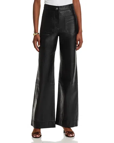 Victoria Beckham Alina Leather Flared Leg Pants In Multi