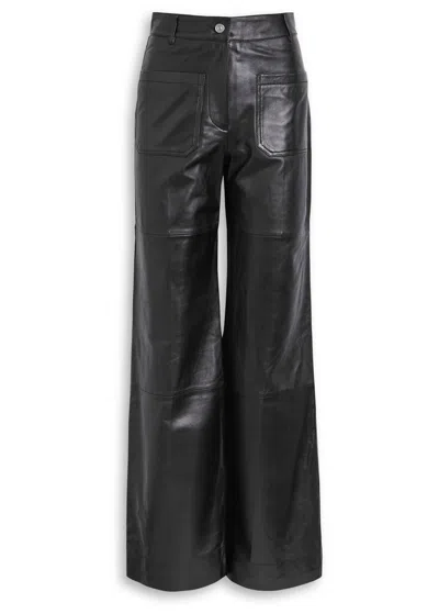 Victoria Beckham Alina Leather Trousers In Black